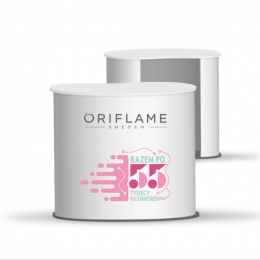 Trybunka z logo akcji "RAZEM PO 55 TYSIĘCY KILOMETRÓW"